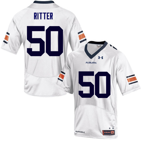 Men's Auburn Tigers #50 Chase Ritter White College Stitched Football Jersey